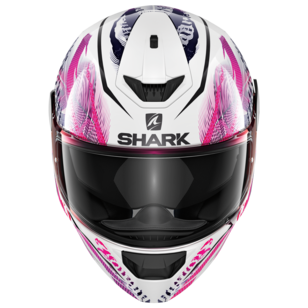 casco de protección de pómulos w2 rosa y blanco