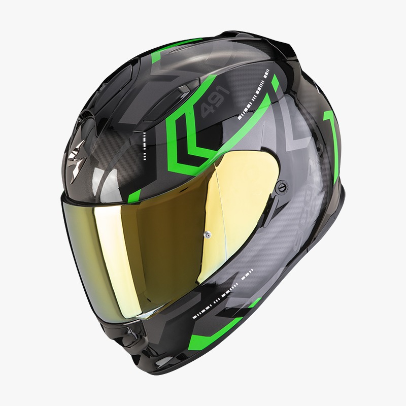 Casco negro y online verde